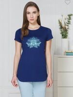 Van Heusen Athleisure Perfect Printed Long Tee - Blue Light Inspire