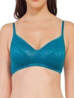 Soie Solid Net Texture Non Padded Bra