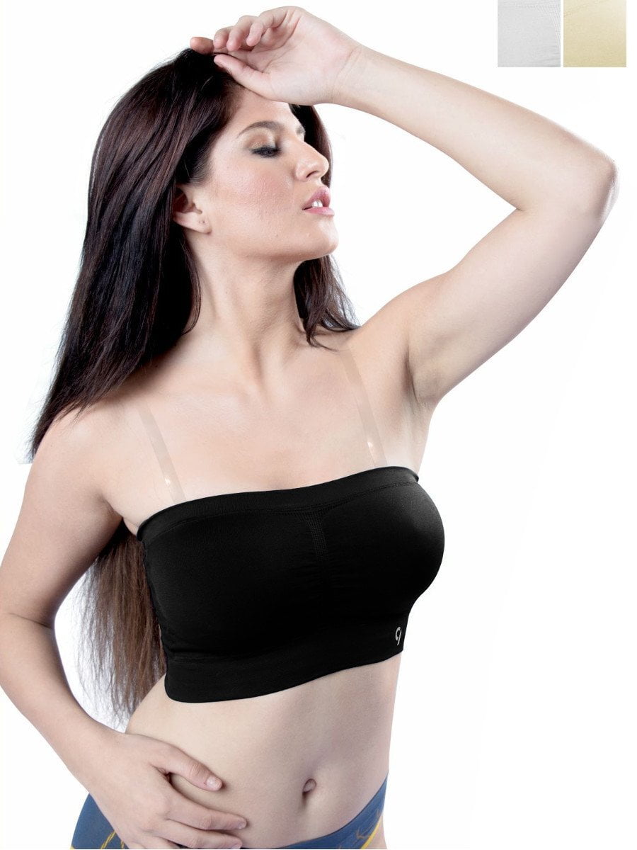 C9 Solid Padded Tube Bra With Detachable Strap-Skin