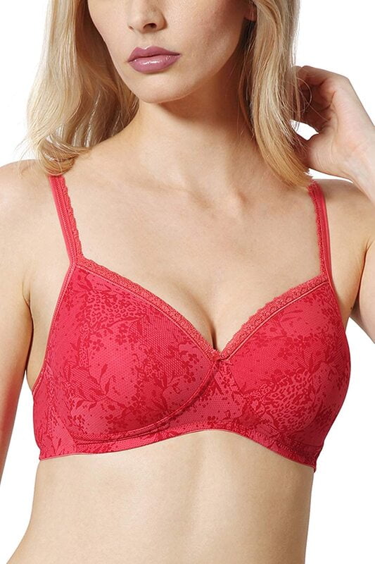 Van Heusen Women's Breathable Cups Padded Non-Wired Printed Cotton T-Shirt Bra