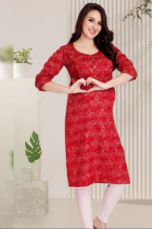 Minelli Maternity & Nursing Kurti with enclosed Zip - Rd