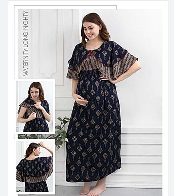 Minelli Printed Maternity / Feeding Gown - Printed