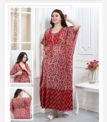 Minelli Maternity / Feeding Kaftan Gown - Red