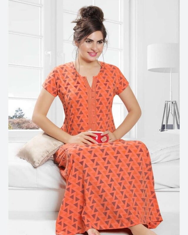 Minelli Alpine Nightdress - Orange Triangle Minelli Alpine Nightdress - Orange Triangle