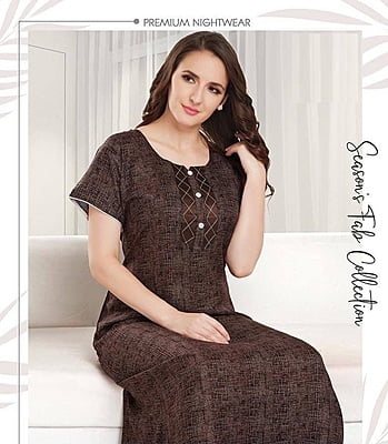 Minelli Alpine Nightdress - Brown Diamond