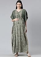 Minelli Maternity / Feeding Kaftan Gown - Light Green