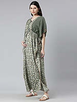 Minelli Maternity / Feeding Kaftan Gown - Light Green