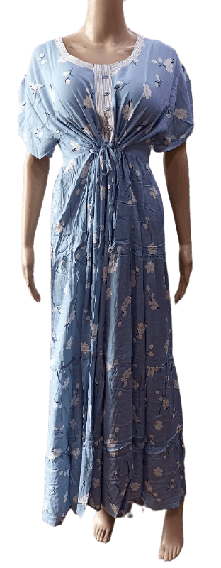 Minelli Womens Printed Ghagra Nighty - Grey Flower