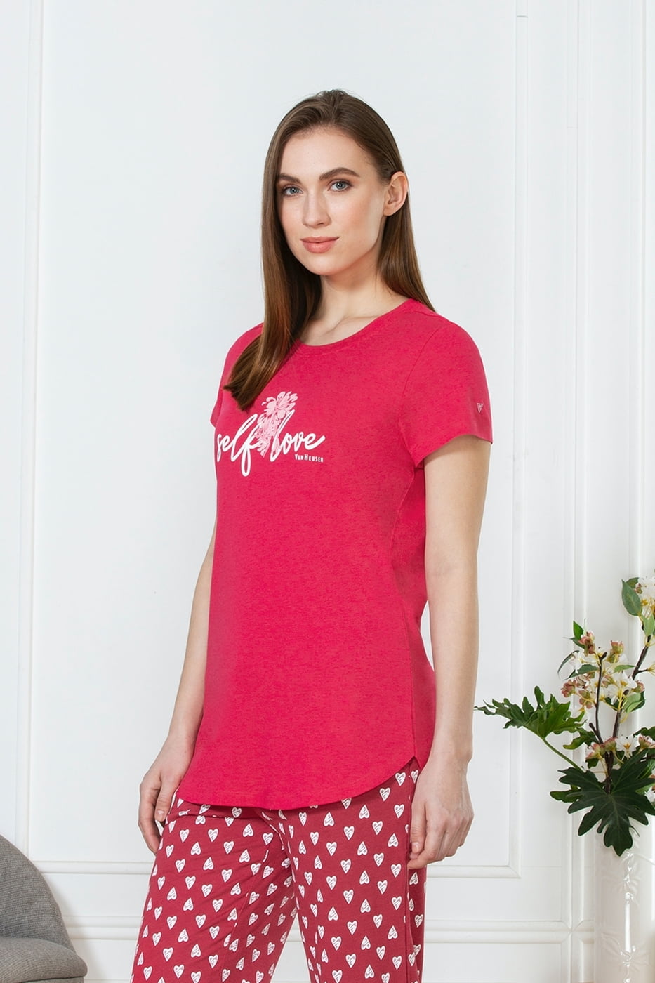 Van Heusen Athleisure Perfect Printed Long Tee - Rasberry Self Love Van Heusen Athleisure Perfect Printed Long Tee - Rasberry Self Love