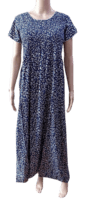 Minelli Smocking Rayon Nighty - Blue Pattern Minelli Smocking Rayon Nighty - Blue Pattern