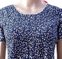Minelli Smocking Rayon Nighty - Blue Pattern Minelli Smocking Rayon Nighty - Blue Pattern