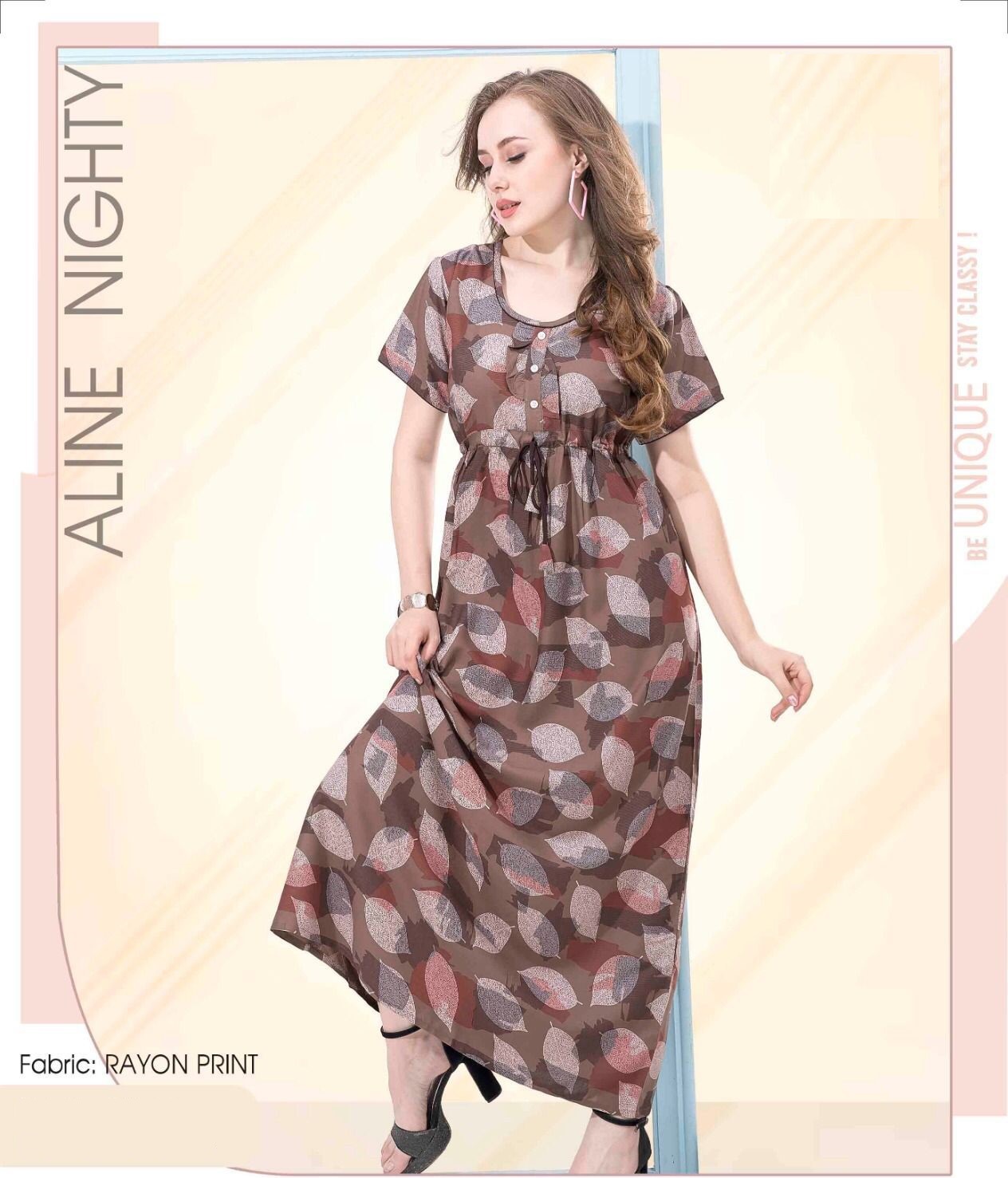 Minelli Full Length Aline Premium Alpine Nightdress - 4755B Minelli Full Length Aline Premium Alpine Nightdress - 4755B