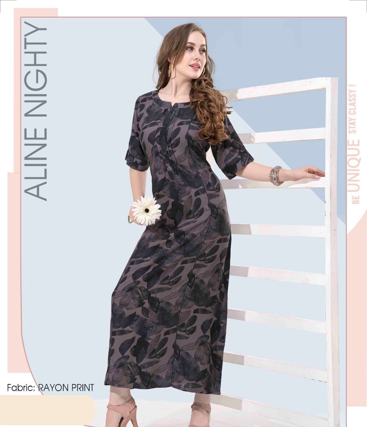 Minelli Full Length Pleated Premium Alpine Nightdress - 4761B