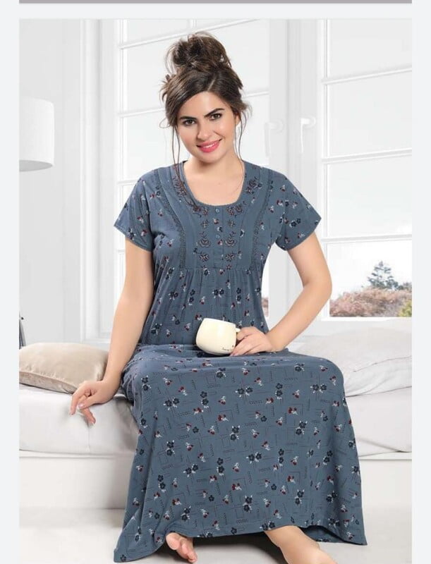 Minelli Alpine Nightdress - Blue Flowers Minelli Alpine Nightdress - Blue Flowers