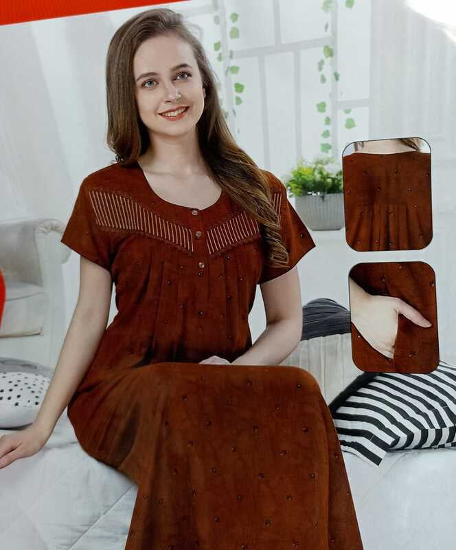 Minelli Alpine Nightdress - Brown Stripes Minelli Alpine Nightdress - Brown Stripes
