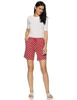 Van Heusen Printed Shorts (Red With White)