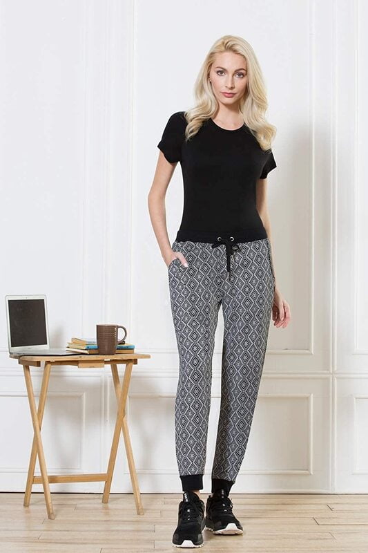 Van Heusen Printed Joggers (BLACK)