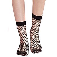 Ankle High Fishnet Mesh Women Socks, Women Fishnet Mesh Ankle Socks