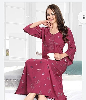 Minelli Alpine Nightdress Cotton Feel Rayon - Hearts