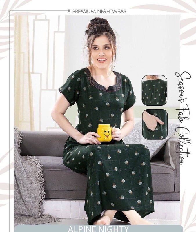 Minelli Alpine Nightdress - Dark Shade Circles Minelli Alpine Nightdress - Dark Shade Circles