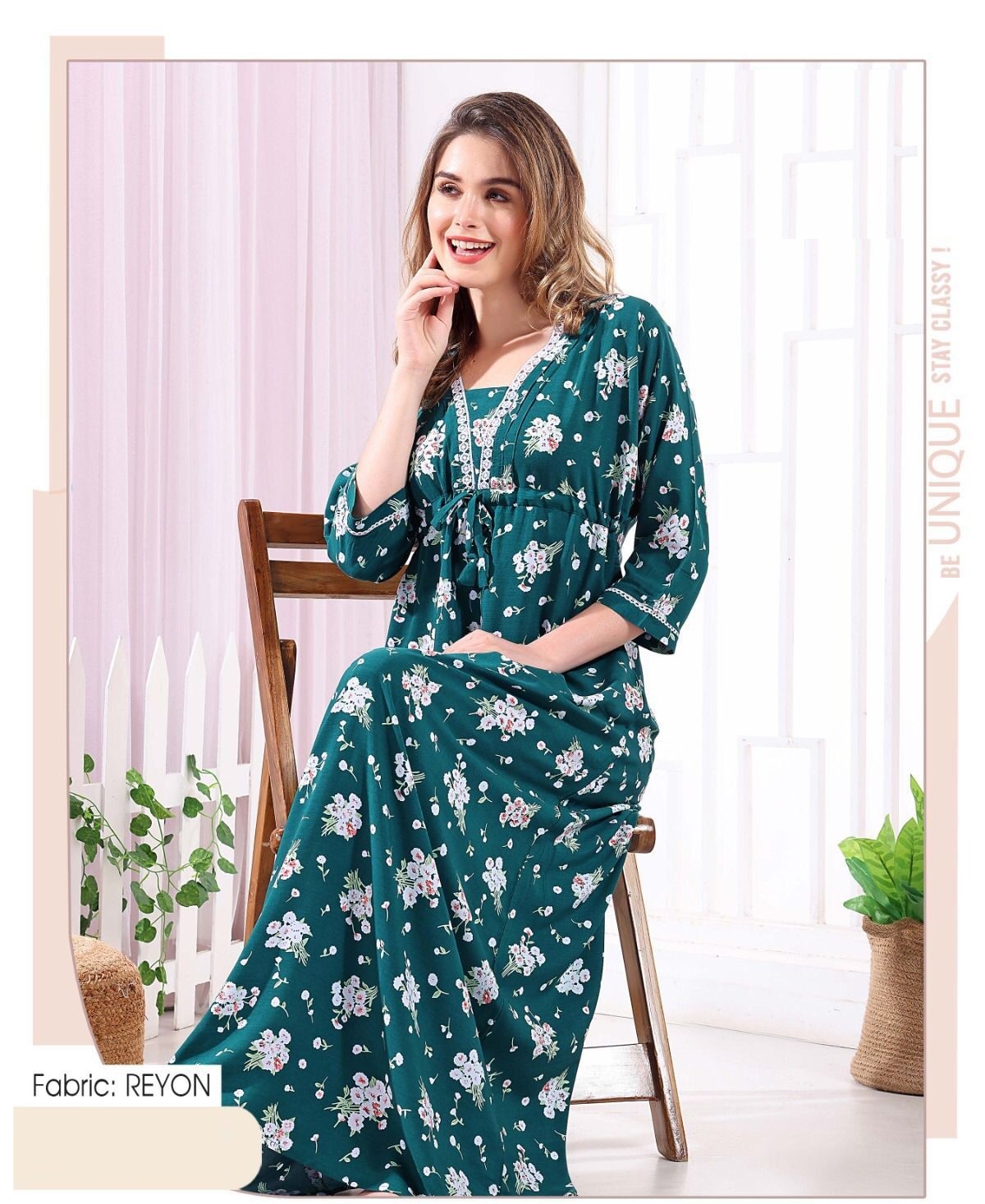 Minelli Full Length Pleated Premium Alpine Nightdress - 8109B