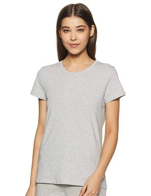 Van Heusen Athleisure Round Neck Tee - Grey Melange