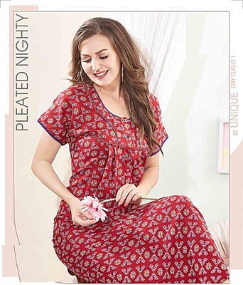 Minelli Full Length Pleated Premium Alpine Nightdress - 8178