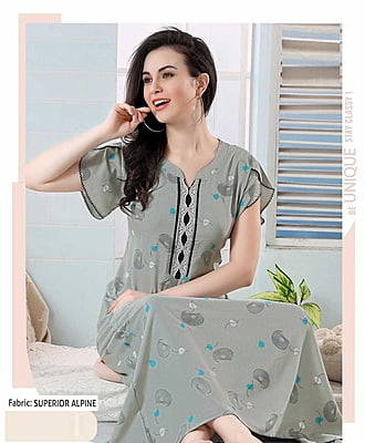 Minelli Full Length Aline Premium Alpine Nightdress - 8244B