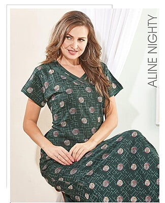 Minelli Full Length Aline Premium Alpine Nightdress - 8251A