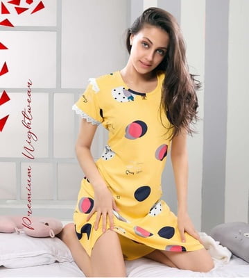 Minelli Short Nighty - Yellow Circles