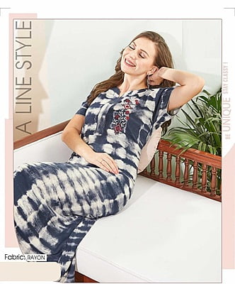 Minelli Alpine Rayon Nightdress - Tie & Dye - 8480A