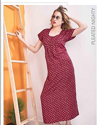 Minelli Full Length Premium Cotton Nightdress - 8967A