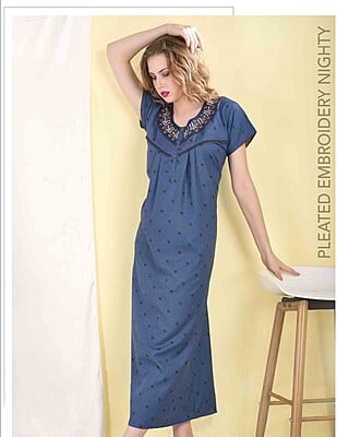 Minelli Full Length Premium Cotton Nightdress - 8977A