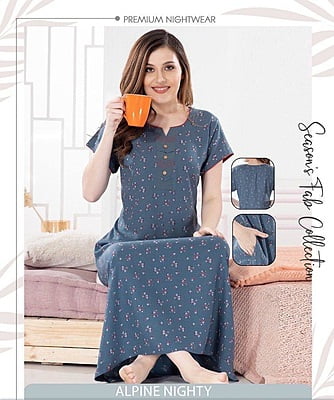 Minelli Alpine Nightdress - Blue Flower