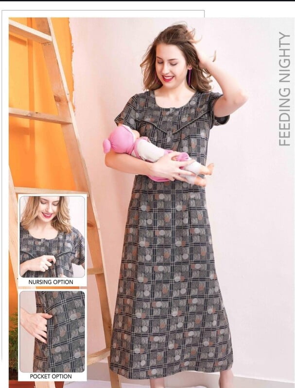 Minelli Printed Maternity / Feeding Full Length Alpine Nighty - 9005