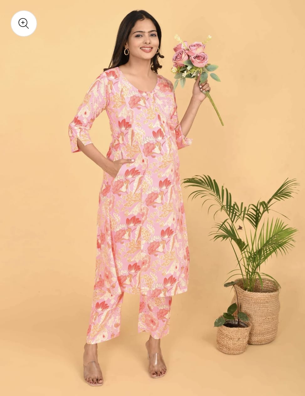 Minelli Maternity / Feeding Kurti  and Pant Set - 9695