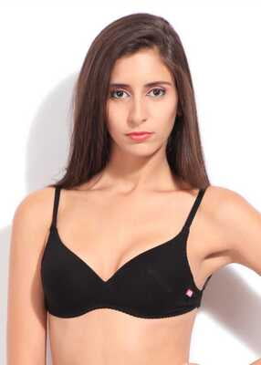 Enamor AB80 T-Shirt Cotton Bra - Padded • Wirefree • Transparent Back Strap