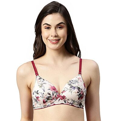 Enamor F065 Invisible Neckline T-Shirt Bra - Padded High Coverage Wirefree