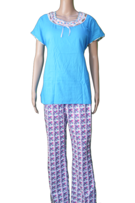 MayBell NightSuit Blue With White Flowery 