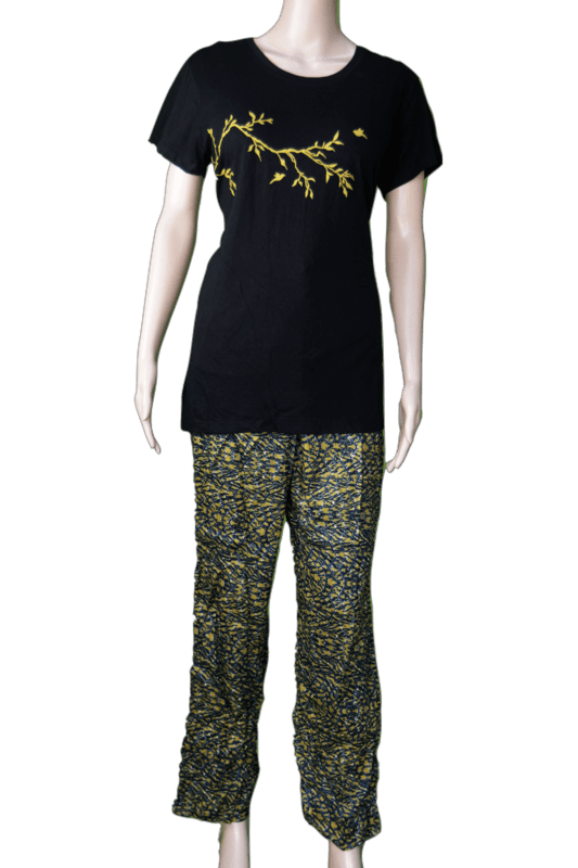 Maybell Nightsuit (Black With Mustard) Maybell Nightsuit (Black With Mustard)