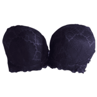 Padded Full Coverage Wired Push Up Bra with Lace  (Purple)