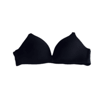 Lightly paded - deep cut neck - seemless satin (Black)