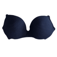 Lightly Padded Full Coverage Polyester Cotton Bra (Dark Blue Dotted) Lightly Padded Full Coverage Polyester Cotton Bra (Dark Blue Dotted)