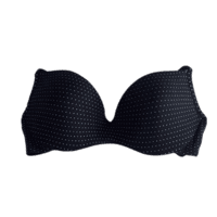 Lightly Padded Full Coverage Polyester Cotton Bra (Black Dotted)