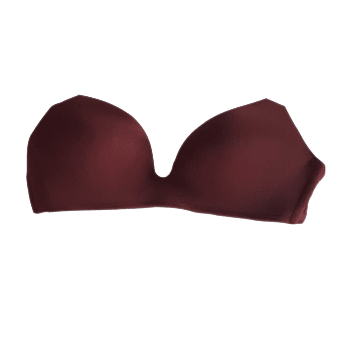 Lightly Padded Seamless Deep Cut Polyester Cotton Bra (Brown) Lightly Padded Seamless Deep Cut Polyester Cotton Bra (Brown)