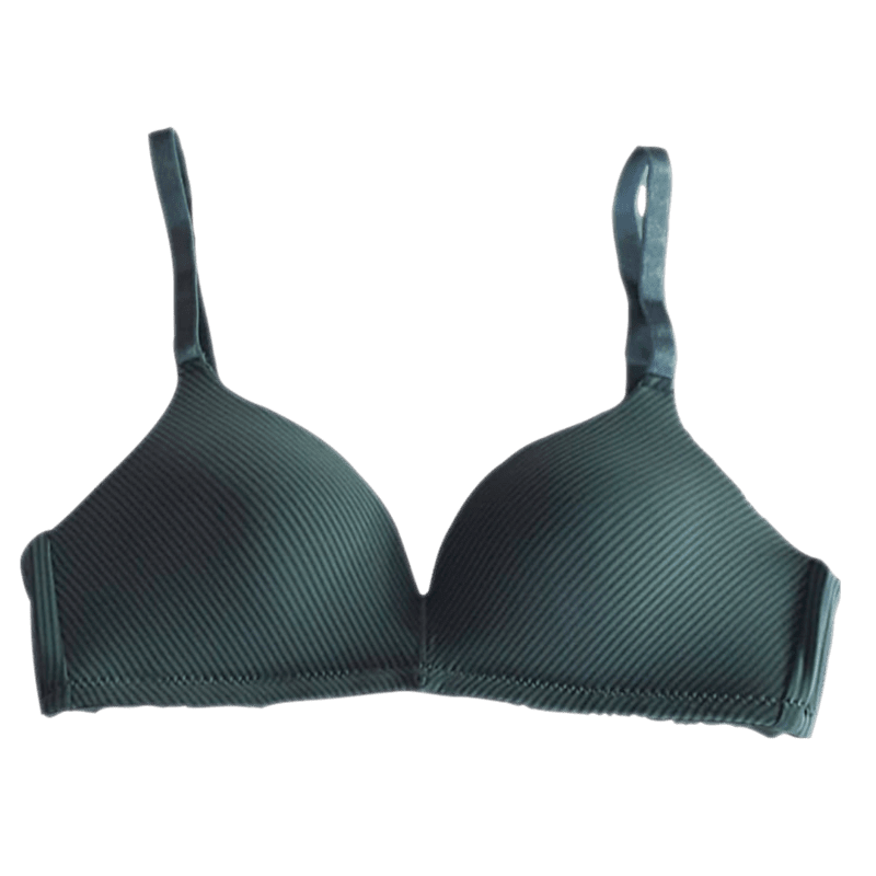 Lightly paded - deep cut neck - seemless satin (Green)