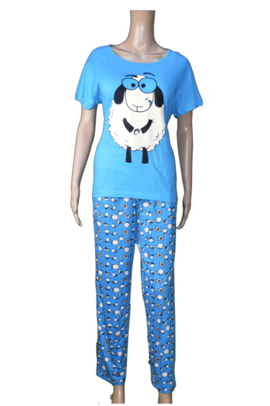 Strawberry Nightsuit (Blue With Black And White)