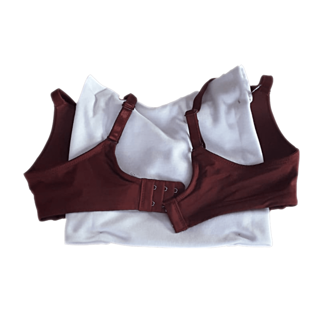 Lightly Padded Seamless Deep Cut Polyester Cotton Bra (Brown) Lightly Padded Seamless Deep Cut Polyester Cotton Bra (Brown)