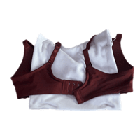 Lightly Padded Seamless Deep Cut Polyester Cotton Bra (Brown)