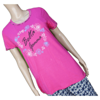 Women's Cotton Printed Night Suit Set (pink With Black) Women's Cotton Printed Night Suit Set (pink With Black)